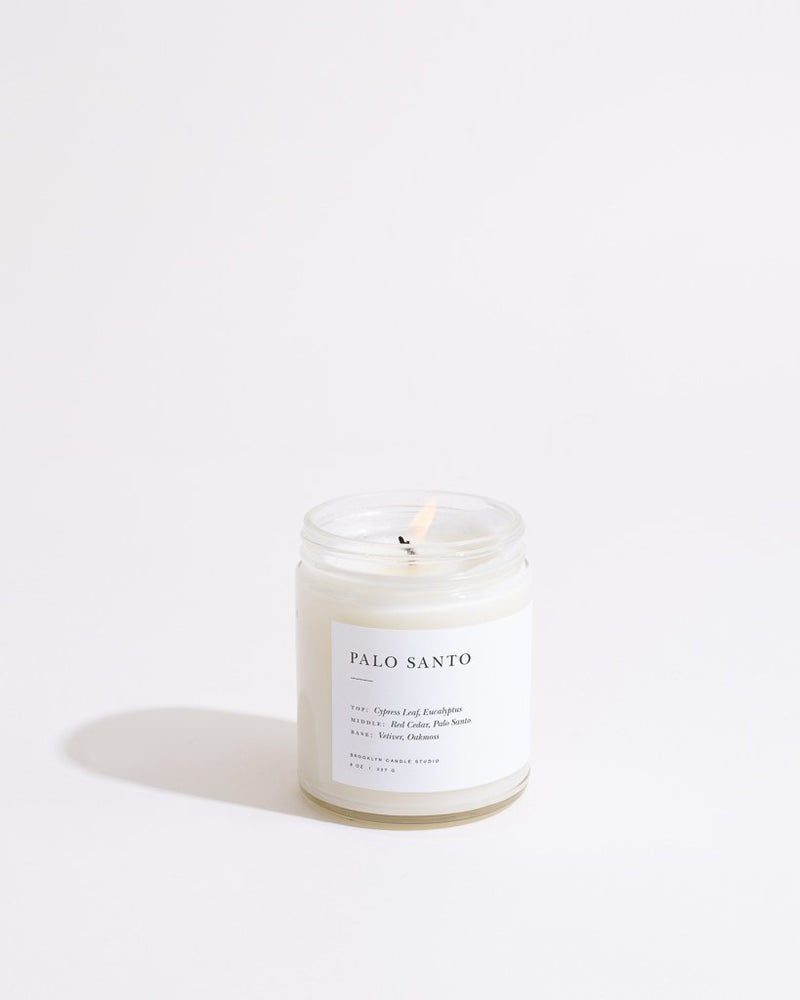Palo Santo Lavender Soy Candle | Crackling Wooden Wick Candle | Glass Jar